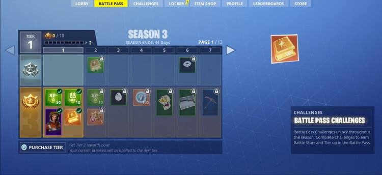 fortnite sezon 3 battle pass