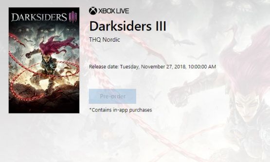 Darksiders III çıkış tarihi