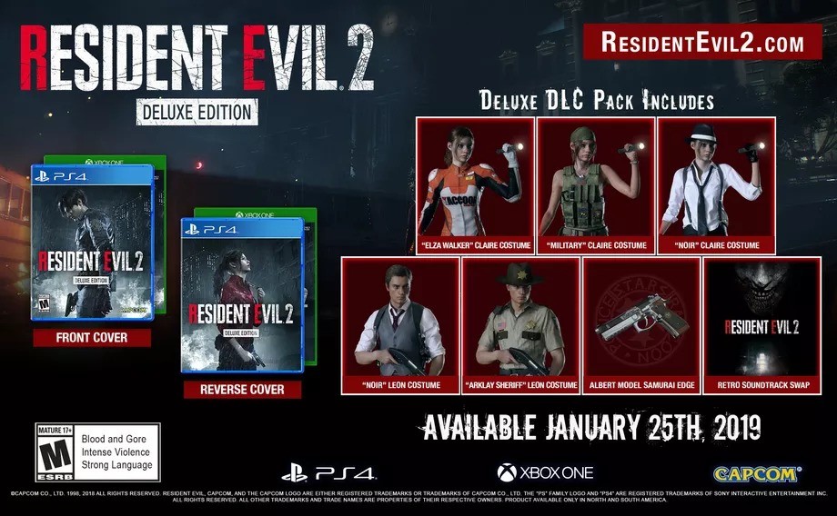 Resident Evil 2 Deluxe Edition içeriği