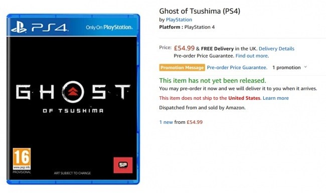 Ghost of Tsushima Amazon sızıntısı